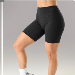 Alphalete Black High-Rise Bike Shorts